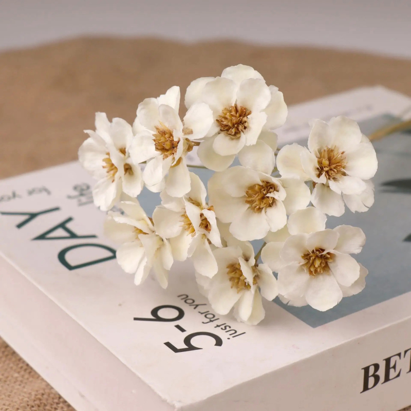 Huanyou Floare Veșnică – Trandafir uscat, cu clopot de argint, lucrat manual, cadou pentru nunți, zile de naștere și amintiri