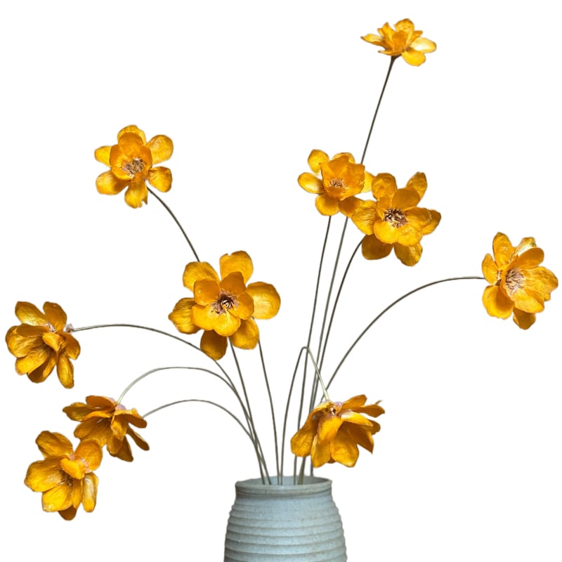 Huanyou Floare Veșnică – Trandafir uscat, cu clopot de argint, lucrat manual, cadou pentru nunți, zile de naștere și amintiri