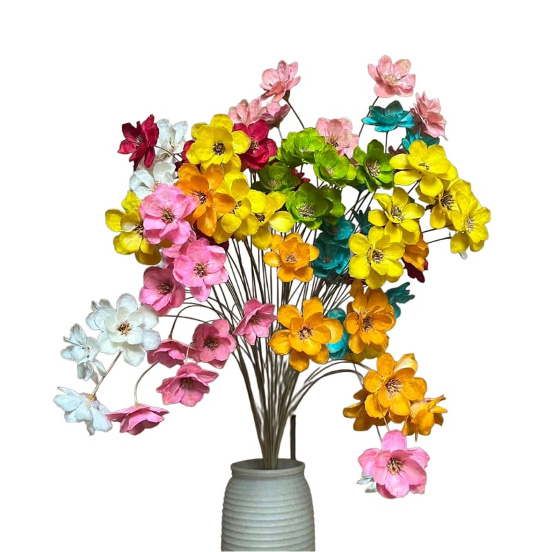 Huanyou Floare Veșnică – Trandafir uscat, cu clopot de argint, lucrat manual, cadou pentru nunți, zile de naștere și amintiri