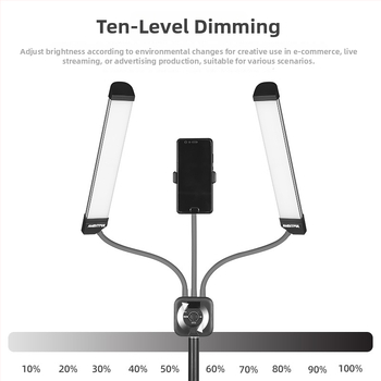 LED svetlo s dvojitým ramenom pre živé vysielanie a fotografovanie, model AL-20, 10-50W, 5V, zvislá montáž