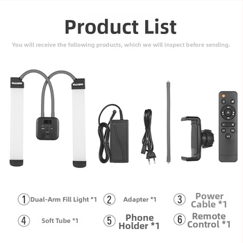 LED svetlo s dvojitým ramenom pre živé vysielanie a fotografovanie, model AL-20, 10-50W, 5V, zvislá montáž