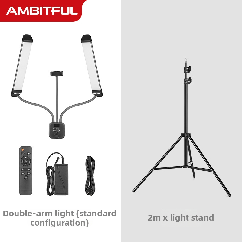 LED svetlo s dvojitým ramenom pre živé vysielanie a fotografovanie, model AL-20, 10-50W, 5V, zvislá montáž