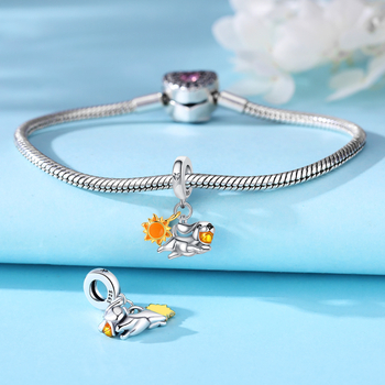 Vėrinys su širdies ir šuns formos pakabukais (sidabru dengtas, elektroplatinimas, poilsio stilius, 2025 pavasaris)