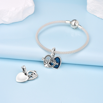 Vėrinys su širdies ir šuns formos pakabukais (sidabru dengtas, elektroplatinimas, poilsio stilius, 2025 pavasaris)