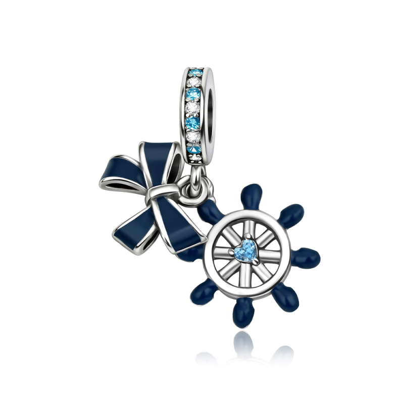 Vėrinys su širdies ir šuns formos pakabukais (sidabru dengtas, elektroplatinimas, poilsio stilius, 2025 pavasaris)