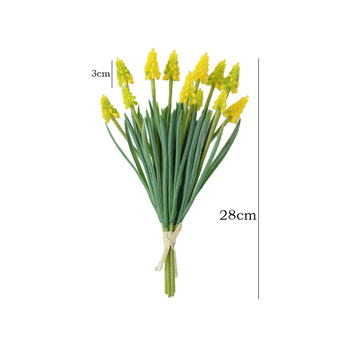 Hat csokor művirágok készlet: grape hyacinth és delphinium, műanyag anyag; esküvőre, otthoni dekorációhoz és fotórekvizitekt címekhez.