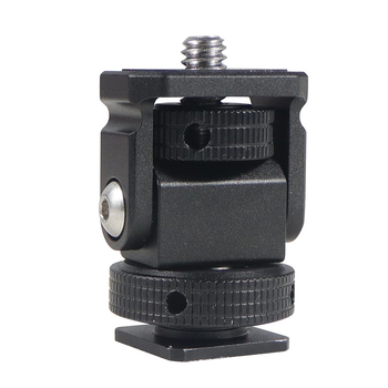 Univerzalni šnek-gimbal s mini hladnom cipom (hladna cipela), aluminijski spoj za tripod vijak adapter za DSLR i bez ogledala (mirrorless) — ručna ugradnja, horizontalno 360°, vertikalno 180°