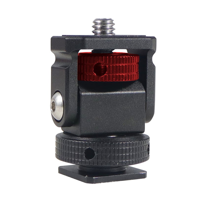Univerzalni šnek-gimbal s mini hladnom cipom (hladna cipela), aluminijski spoj za tripod vijak adapter za DSLR i bez ogledala (mirrorless) — ručna ugradnja, horizontalno 360°, vertikalno 180°