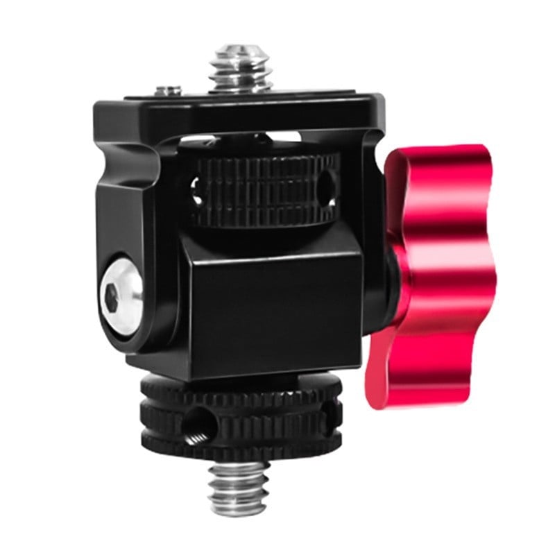 Univerzalni šnek-gimbal s mini hladnom cipom (hladna cipela), aluminijski spoj za tripod vijak adapter za DSLR i bez ogledala (mirrorless) — ručna ugradnja, horizontalno 360°, vertikalno 180°