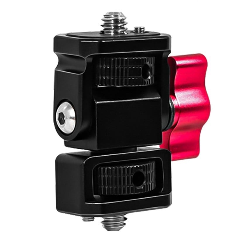 Univerzalni šnek-gimbal s mini hladnom cipom (hladna cipela), aluminijski spoj za tripod vijak adapter za DSLR i bez ogledala (mirrorless) — ručna ugradnja, horizontalno 360°, vertikalno 180°