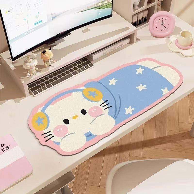 Malý gumový podložka pod myš, protišmyková, jednostraná, tlač s možnosťou vlastného loga, japonský jednoduchý štýl, svetlé prvky.