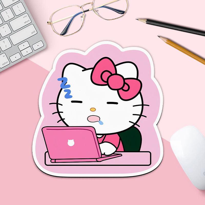 Malý gumový podložka pod myš, protišmyková, jednostraná, tlač s možnosťou vlastného loga, japonský jednoduchý štýl, svetlé prvky.