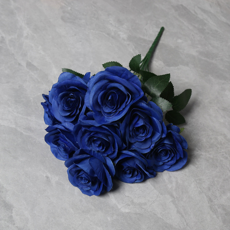 Kytica ruží z hodvábu, 9 hláv, svadobná sála dekor, domáca dekorácia, rekvizity pre fotenie