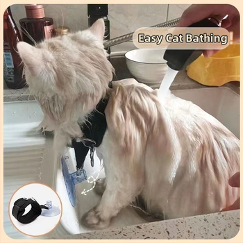 Kaķa vannas piesaistes līdzeklis ar anti-skrāpējošu kakla auklu – Zīmols Unique; Kategorija: Citas tīrīšanas un skaistumkopšanas preces; Piemērots: kaķiem