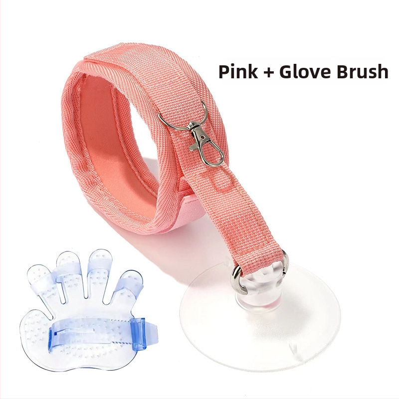 Kaķa vannas piesaistes līdzeklis ar anti-skrāpējošu kakla auklu – Zīmols Unique; Kategorija: Citas tīrīšanas un skaistumkopšanas preces; Piemērots: kaķiem