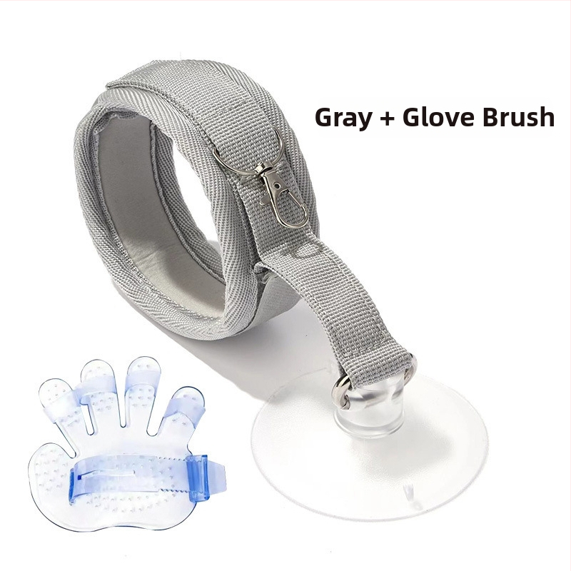 Kaķa vannas piesaistes līdzeklis ar anti-skrāpējošu kakla auklu – Zīmols Unique; Kategorija: Citas tīrīšanas un skaistumkopšanas preces; Piemērots: kaķiem