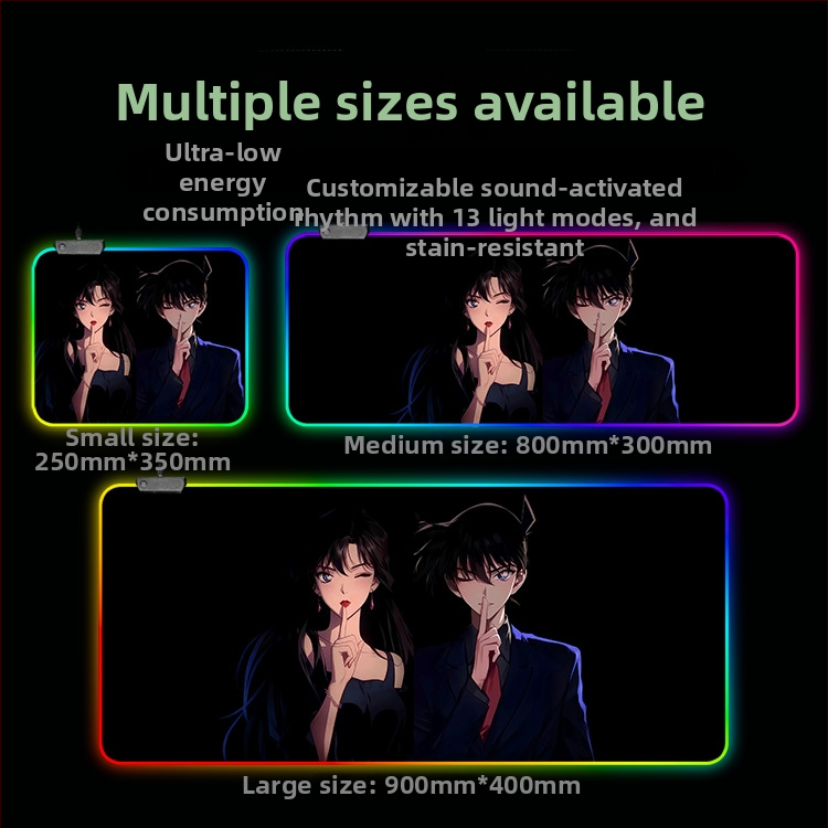 Svetlá RGB herná podložka pod myš s USB hubom, jednostranná stolná podložka, OEM prispôsobenie