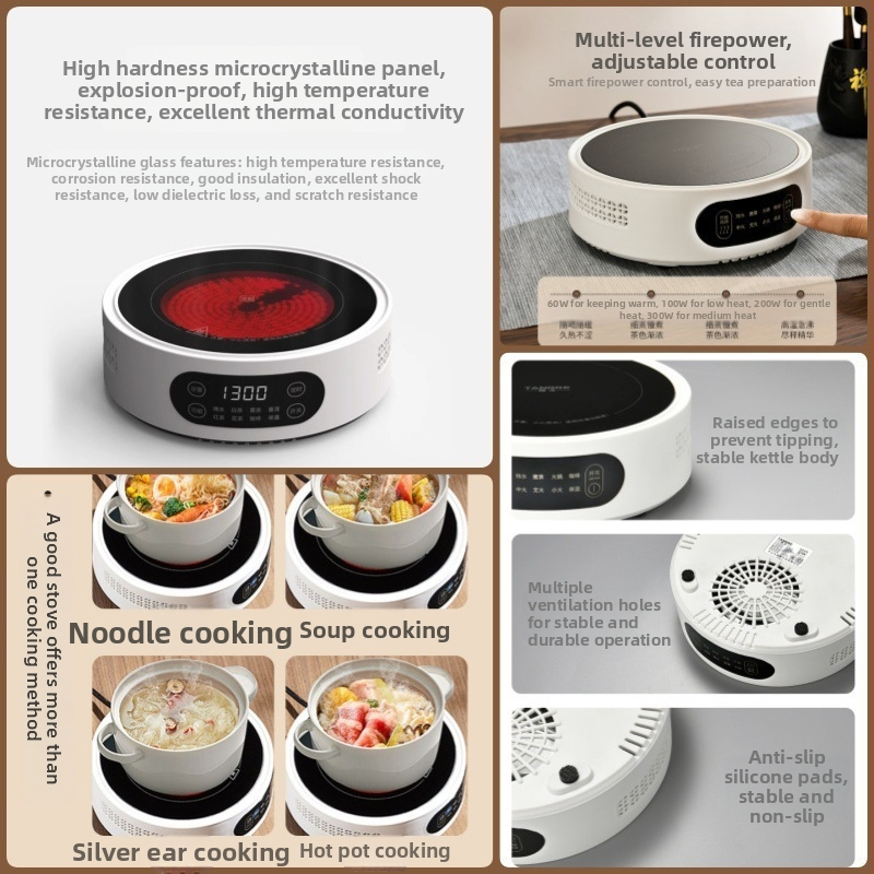 Stikla tējnīca ar augstu temperatūras izturību, jauda 4 L vai vairāk, 380 V / 1000 W, datoru tipa vadība