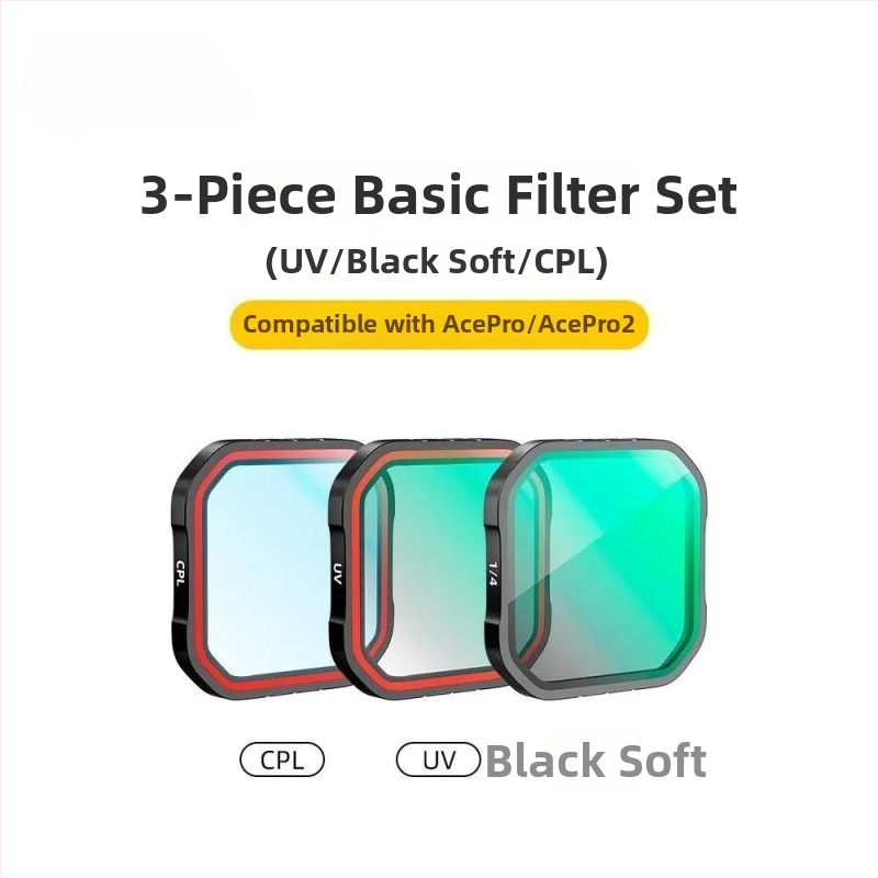 Set filtrov pre športovú kameru ShadowStone 360Acepro2: CPL polarizovaný filter, ND8/ND16/ND32 filtre, silikonová konštrukcia