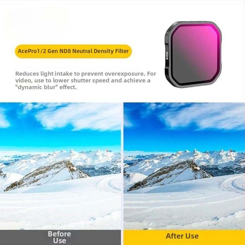 Set filtrov pre športovú kameru ShadowStone 360Acepro2: CPL polarizovaný filter, ND8/ND16/ND32 filtre, silikonová konštrukcia