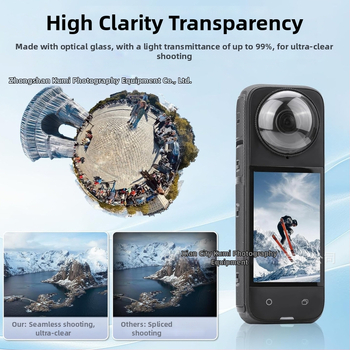 Ochranný kryt objektívu Insta360 X5X4X3X2 – PC/Sklo materiál, Protiškrabavý, Ochranný kryt pre panoramatickú akčnú kameru