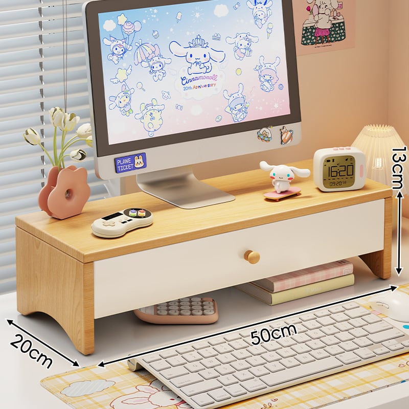 Θέση/στήριγμα οθόνης υπολογιστή για γραφείο με συρτάρι и σχάρα ψύξης, υλικό: πλάκα πυκνότητας, συμβατό με επιτραπέζιο display/laptop, μοντέλο 2318302296245701760, επιτραπέζιο σχέδιο, μάρκα Mugg