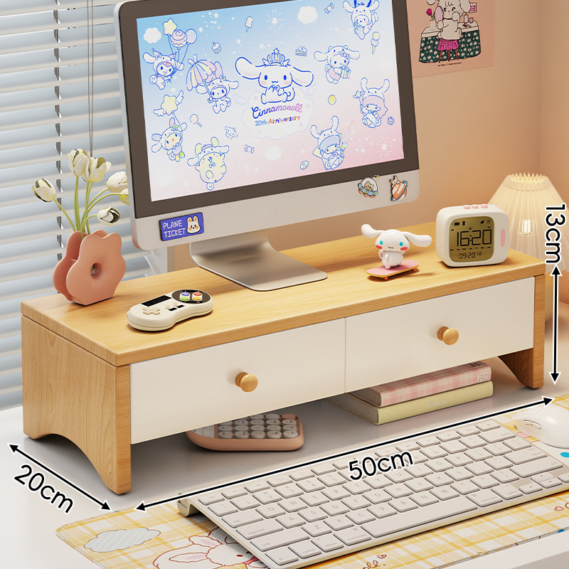 Θέση/στήριγμα οθόνης υπολογιστή για γραφείο με συρτάρι и σχάρα ψύξης, υλικό: πλάκα πυκνότητας, συμβατό με επιτραπέζιο display/laptop, μοντέλο 2318302296245701760, επιτραπέζιο σχέδιο, μάρκα Mugg