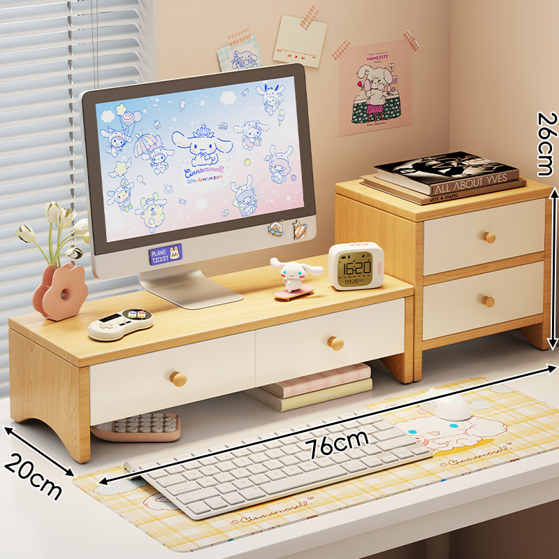 Θέση/στήριγμα οθόνης υπολογιστή για γραφείο με συρτάρι и σχάρα ψύξης, υλικό: πλάκα πυκνότητας, συμβατό με επιτραπέζιο display/laptop, μοντέλο 2318302296245701760, επιτραπέζιο σχέδιο, μάρκα Mugg