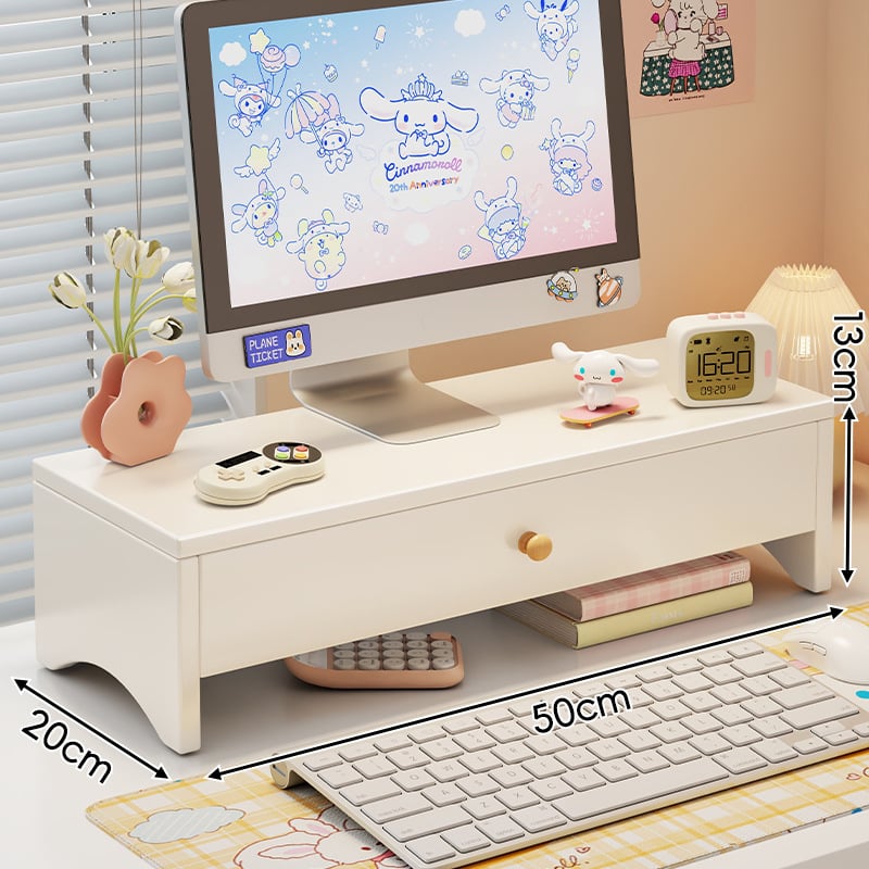 Θέση/στήριγμα οθόνης υπολογιστή για γραφείο με συρτάρι и σχάρα ψύξης, υλικό: πλάκα πυκνότητας, συμβατό με επιτραπέζιο display/laptop, μοντέλο 2318302296245701760, επιτραπέζιο σχέδιο, μάρκα Mugg