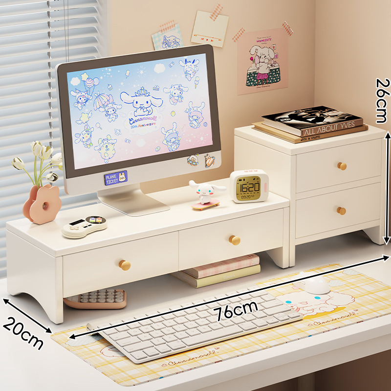 Θέση/στήριγμα οθόνης υπολογιστή για γραφείο με συρτάρι и σχάρα ψύξης, υλικό: πλάκα πυκνότητας, συμβατό με επιτραπέζιο display/laptop, μοντέλο 2318302296245701760, επιτραπέζιο σχέδιο, μάρκα Mugg