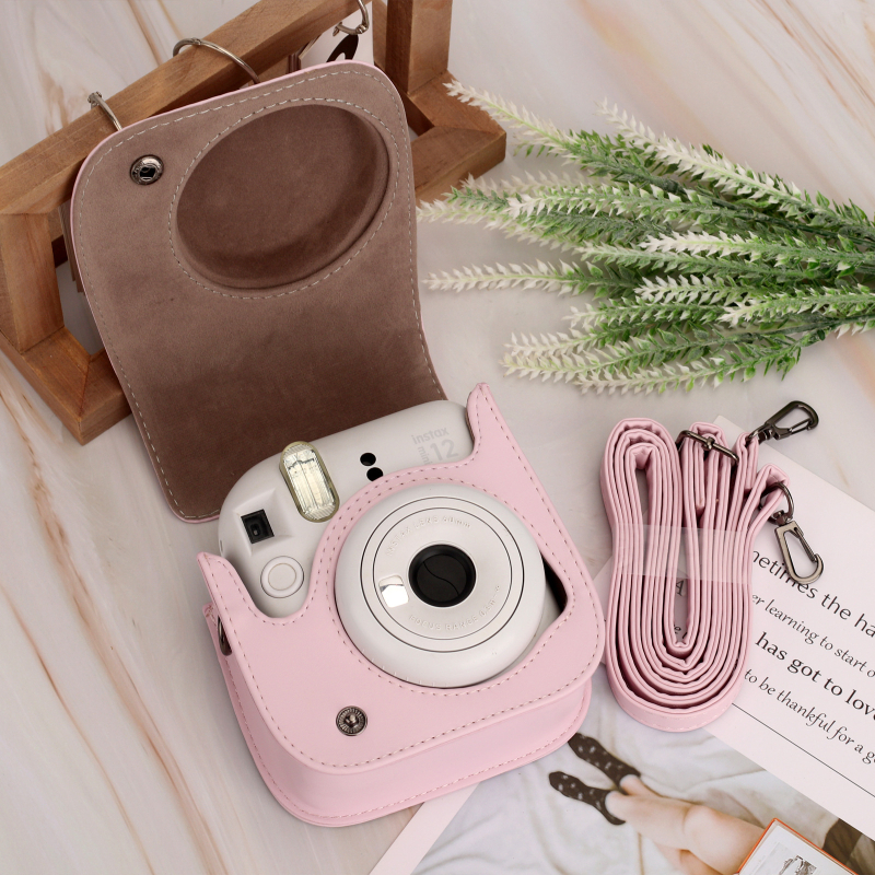 Mini12 fotoaparato krepšys – PU oda, crossbody stilius, kvėpuojantis, atsparus vandeniui, atsparus dilimui, anti-theft apsauga, poliesterio vidus