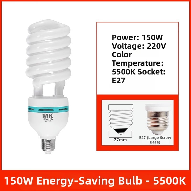 Επαγγελματικός λαμπτήρας LED για φωτογράφιση με βάση E27, 220V, εύρος ισχύος 20W–200W, ρυθμιζόμενη φωτεινότητα, ρυθμιζόμενος φωτισμός