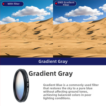 Gradientinių filtrų rinkinys 5-1 SLR kamerai, universalus tvirtinimas, įtrauktos 3 švaros servetėlės, OEM apdorojimas