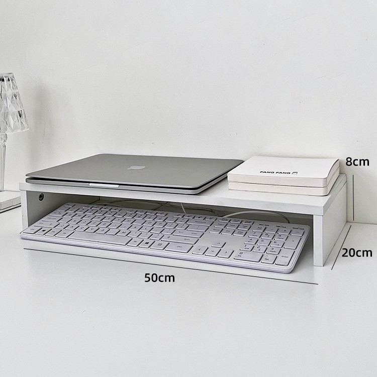 Višenamjenski stolni organizator za laptop i monitor – pomičan, otporan na vlagu, bez bušenja, drvo/bambus, jedan sloj