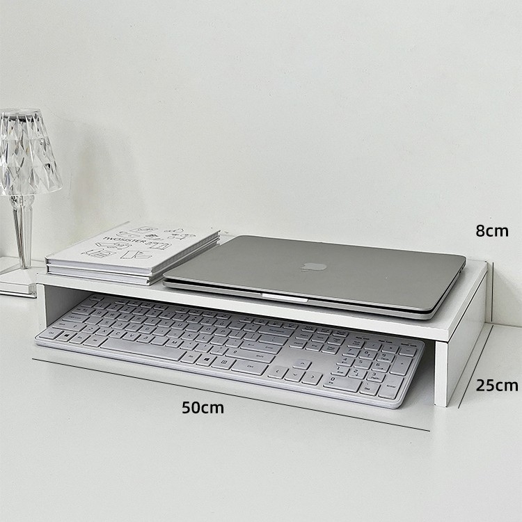 Višenamjenski stolni organizator za laptop i monitor – pomičan, otporan na vlagu, bez bušenja, drvo/bambus, jedan sloj