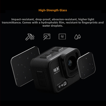 4K WiFi ūdensizturīga akcijas kamera ar Sony IMX386 sensoru, 2,1- colu IPS LCD, ūdensizturība līdz 21 m, akumulatora darbības laiks 1,5–2 stundas