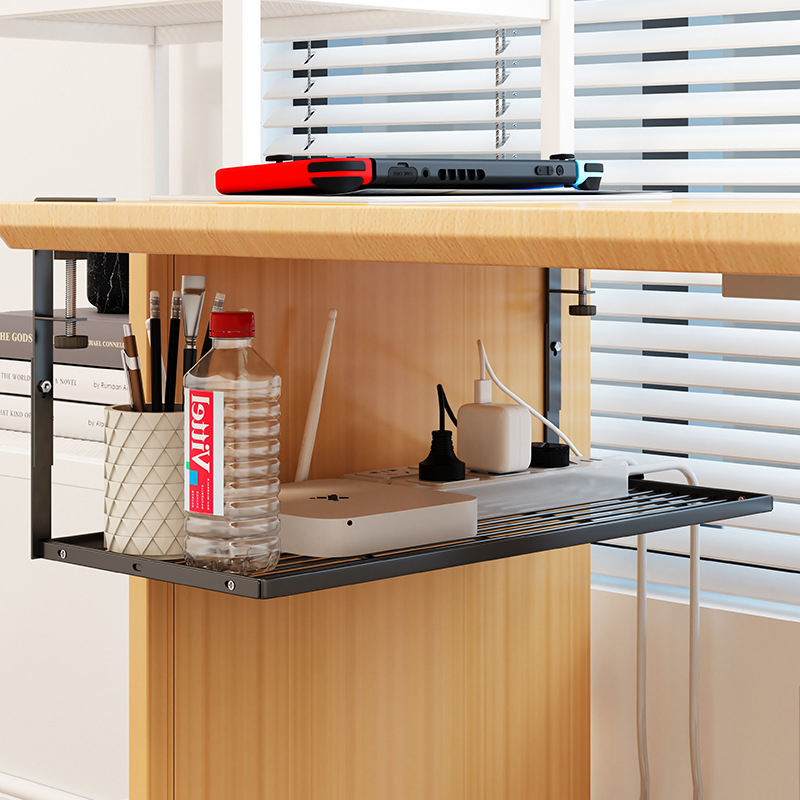 Káblový organizér pod stolom, kovový, jednovrstvý, bez vŕtania, pre stolové káble