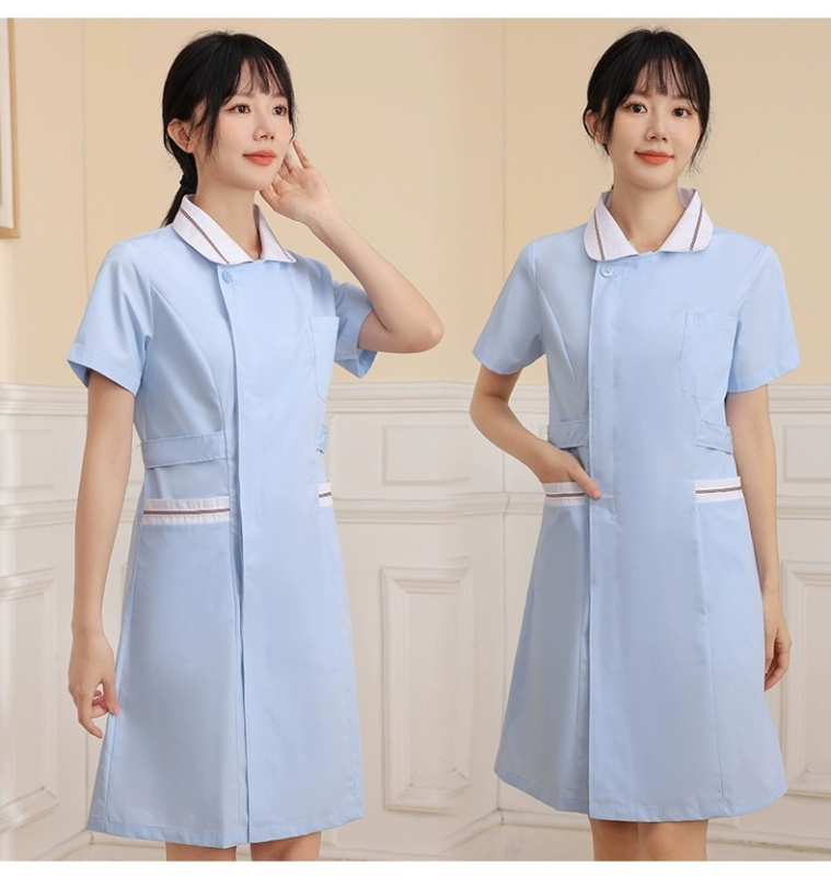 Σετ νοσηλευτικής στολής με ύφασμα πολυεστερ-βαμβακί που απομακρύνει την υγρασία, μακριά μανίκια, κορυφή με κλασικό γιακά και παντελόνι (σετ σε δύο μέρη)