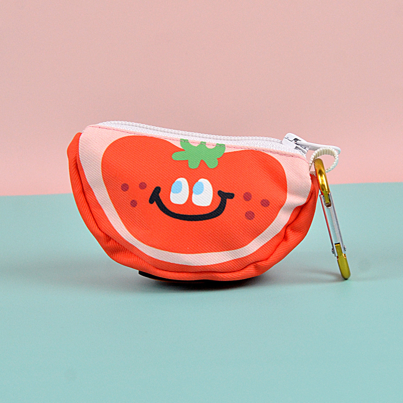 Διανομέας σακουλών απορριμμάτων κατοικίδιών με μοτίβο φρούτων και θήκη αποθήκευσης, πολυεστέρας, στυλ flat-mouth, παχυνμένος, αδειοδοτημένη ιδιωτική ετικέτα