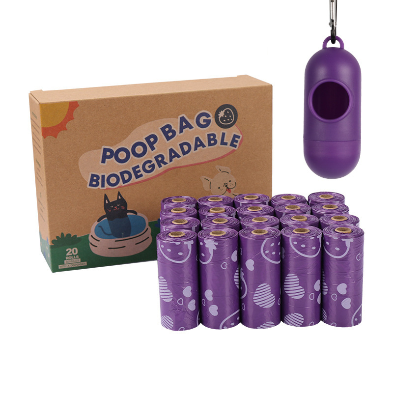 Διανεμητής σακουλών αποβλήτων κατοικιδίων με άρωμα φράουλας, 15 σακούλες ανά ρολό, υλικό HDPE, σχεδιασμός επίπεδου ανοίγματος