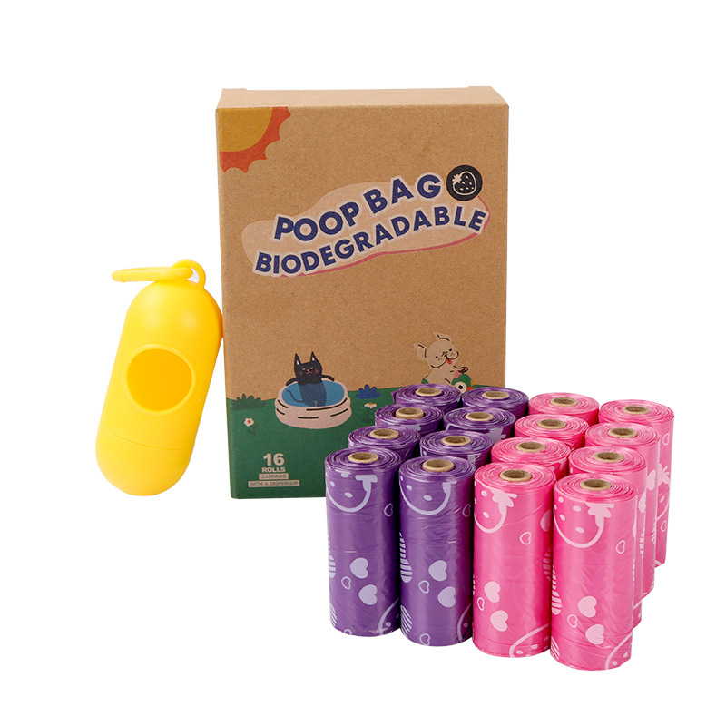 Διανεμητής σακουλών αποβλήτων κατοικιδίων με άρωμα φράουλας, 15 σακούλες ανά ρολό, υλικό HDPE, σχεδιασμός επίπεδου ανοίγματος