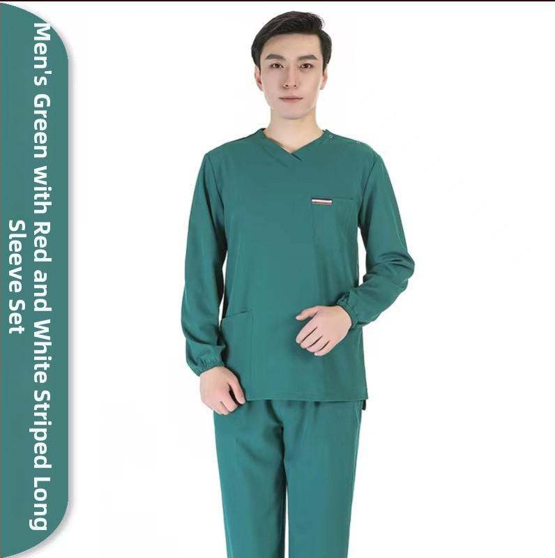 Unisex sada zdravotníckych scrubov – rýchloschnúce, antistatické, krátke rukávy, V- výstrih top s nohavicami, polyester-spandex zmes (≥95% polyester), odvádzanie vlhkosti