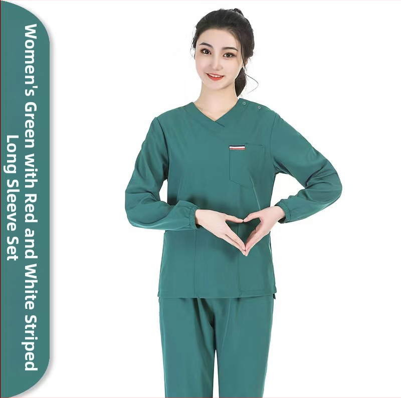 Unisex sada zdravotníckych scrubov – rýchloschnúce, antistatické, krátke rukávy, V- výstrih top s nohavicami, polyester-spandex zmes (≥95% polyester), odvádzanie vlhkosti