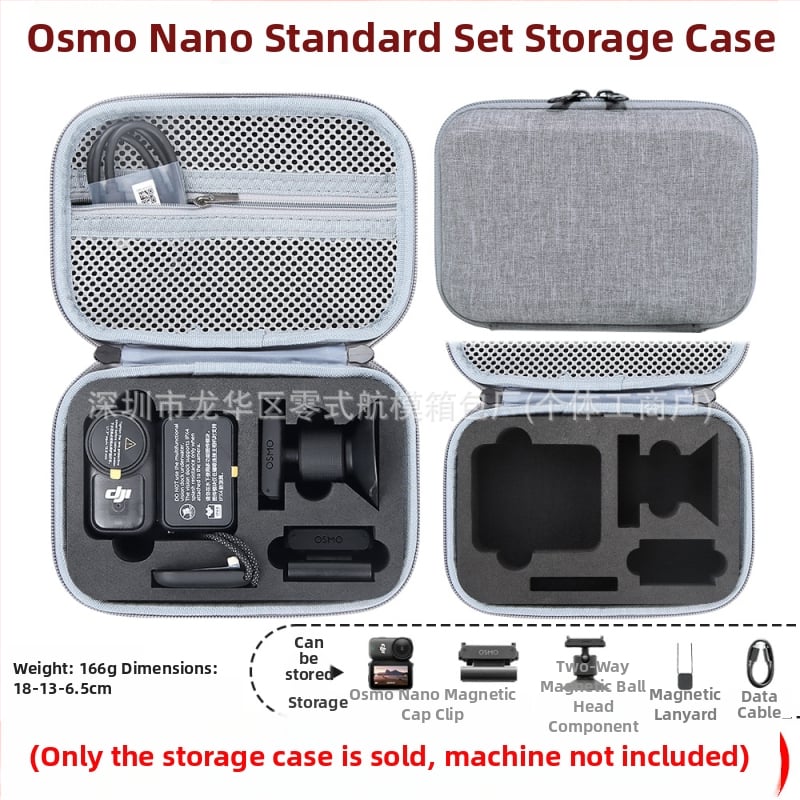 Osmo Nano akcijas kameras uzglabāšanas soma – PU materiāls, 166 g, saderīga ar Osmo Nano