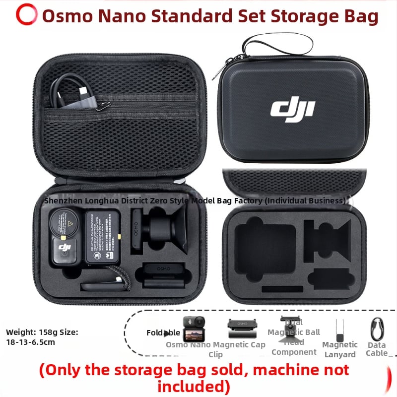 Osmo Nano akcijas kameras uzglabāšanas soma – PU materiāls, 166 g, saderīga ar Osmo Nano