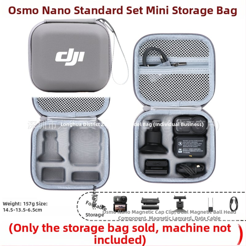 Osmo Nano akcijas kameras uzglabāšanas soma – PU materiāls, 166 g, saderīga ar Osmo Nano