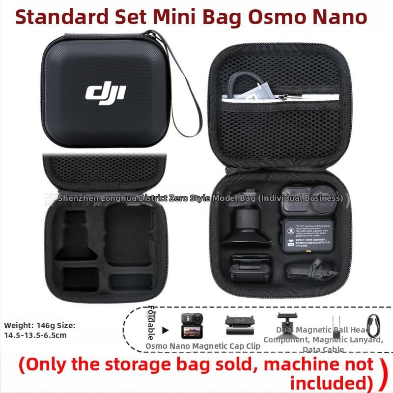 Osmo Nano akcijas kameras uzglabāšanas soma – PU materiāls, 166 g, saderīga ar Osmo Nano