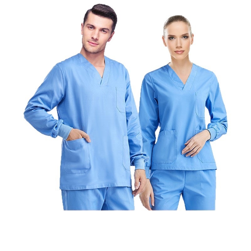 Set unisex de scrubs medical pentru medici, chirurgi și lucrări de estetică dentară — protecție împotriva radiațiilor, material Chenille-Spandex, mâneci scurte sau 3/4, pantaloni Capri