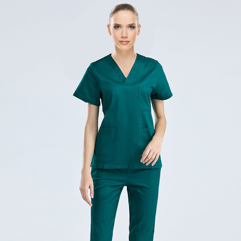 Set unisex de scrubs medical pentru medici, chirurgi și lucrări de estetică dentară — protecție împotriva radiațiilor, material Chenille-Spandex, mâneci scurte sau 3/4, pantaloni Capri