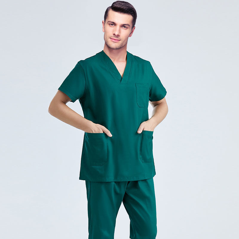 Set unisex de scrubs medical pentru medici, chirurgi și lucrări de estetică dentară — protecție împotriva radiațiilor, material Chenille-Spandex, mâneci scurte sau 3/4, pantaloni Capri
